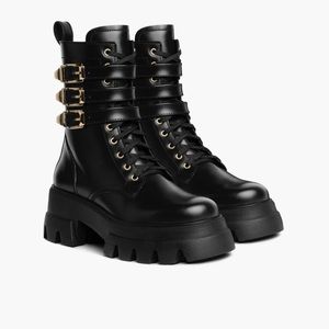 Thursday Boots Black & Gold Dynasty Combat Boot